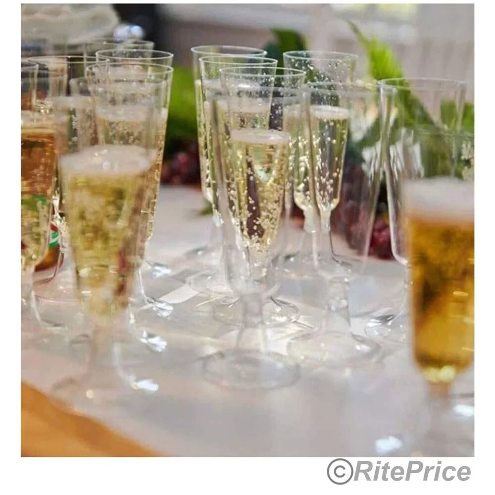 18 Pcs Champagne Flutes Disposable Clear Plastic Wine Glasses Party (3 Pack)-New
